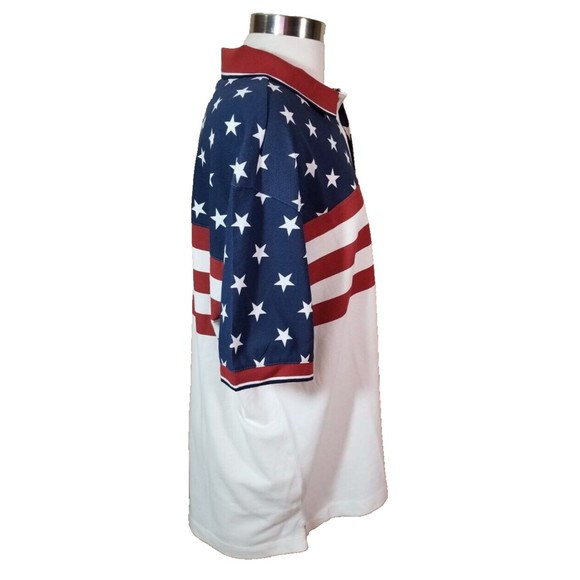 NEW Red Head American Legacy Flag Polo Shirt Red White Blue Short Sleeve Size XL - Picture 2 of 5